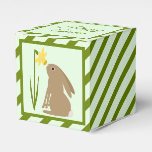 Easter Bunny Rabbit and Daffodil flower Custom Favour Box