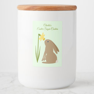 Easter Bunny Rabbit and Daffodil flower Custom Food Label