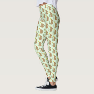 Easter Bunny Rabbit and Daffodil flower Patterned Leggings