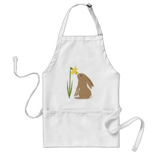 Easter Bunny Rabbit and Daffodil flower Standard Apron