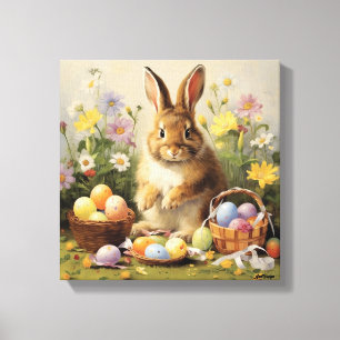 Easter Bunny Rabbit Art Canvas Print