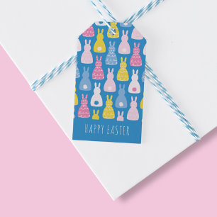 Easter Bunny Rabbit Blue Gift Tags