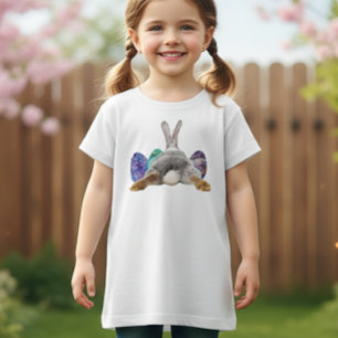 Easter Bunny Rabbit Butt Tail Cute Eggs Girl's T-Shirt