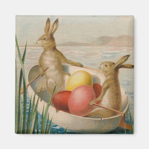 Easter Bunny Rabbit Coloured Egg Boat Magnet