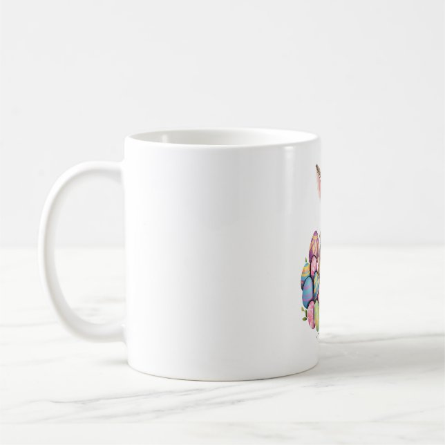 Easter Bunny Rabbit Colourful Eggs Easter Egg Hunt Coffee Mug (Left)