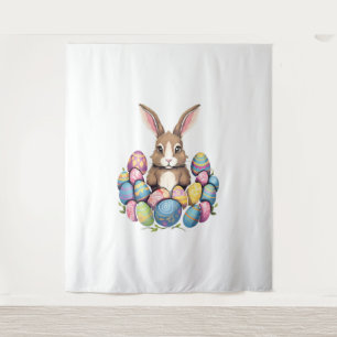 Easter Bunny Rabbit Colourful Eggs Easter Egg Hunt Tapestry