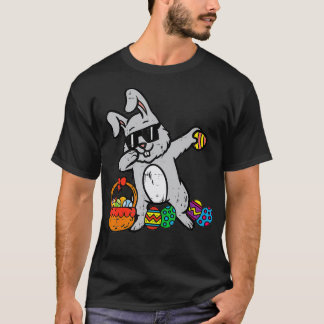 Easter Bunny Rabbit Dab Eggs Basket Cute Youth Boy T-Shirt