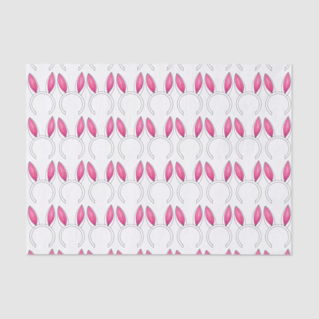Easter Bunny Rabbit Ears Pink White Bunnies Tissue Paper (Front)