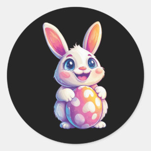 Easter Bunny Rabbit Easter Egg Graphic 2  Classic Round Sticker