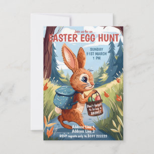 Easter Bunny Rabbit - Easter Egg Hunt Invitation