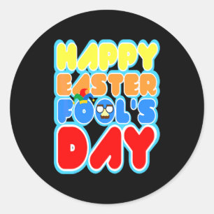 Easter Bunny Rabbit Eggs April Fools Day Funny 2 T Classic Round Sticker