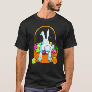 Easter Bunny Rabbit Eggs Basket Egg Hunt Women Kid T-Shirt