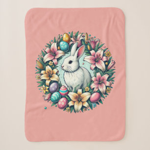 Easter Bunny Rabbit Eggs Sherpa Blanket