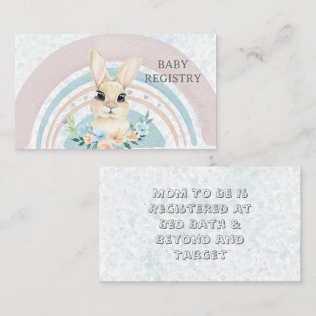 Easter Bunny Rabbit Florals Boy Baby Registry Bus Business Card (Front/Back)