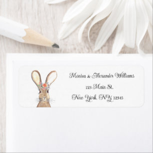 Easter Bunny Rabbit Hare Return Address Label