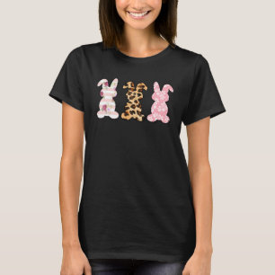Easter Bunny Rabbit Leopard  Trio Cute Easter Day T-Shirt