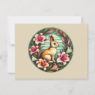 Easter Bunny Rabbit Lily Lilies Postcard