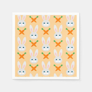 Easter Bunny Rabbit modern Carrots Pattern Napkin