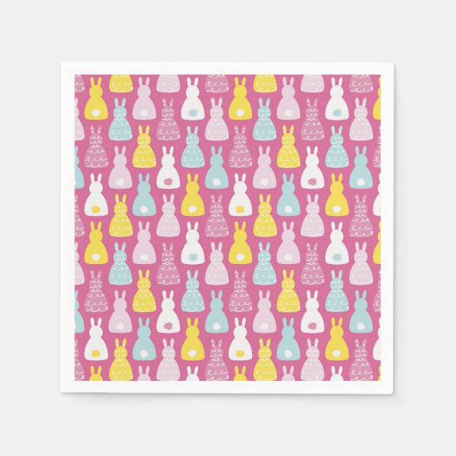 Easter Bunny Rabbit pattern Napkin (Front)