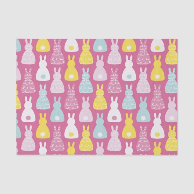 Easter Bunny Rabbit pattern Tissue Paper (Front)