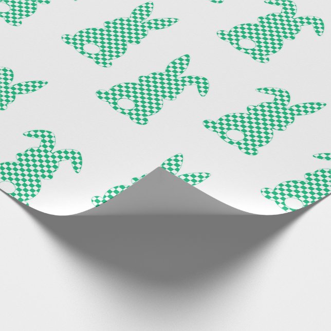 Easter Bunny Rabbit  Plaid Wrapping  Paper (Corner)