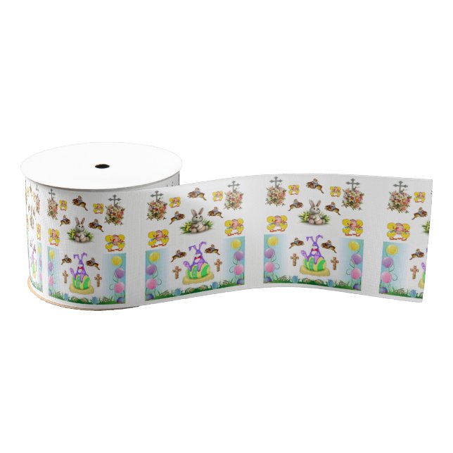 easter bunny rabbit ribbon grosgrain ribbon (Spool)