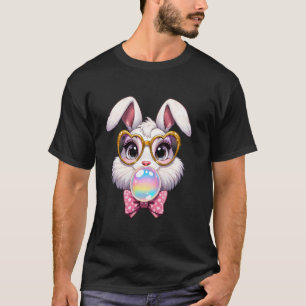 Easter Bunny Rabbit Sunglasses Bubble Gum Pink Bow T-Shirt