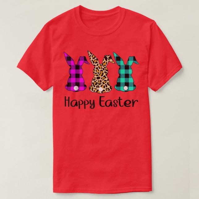 Easter Bunny Rabbit Trio Cute Happy Easter Day Gir T-Shirt (Design Front)
