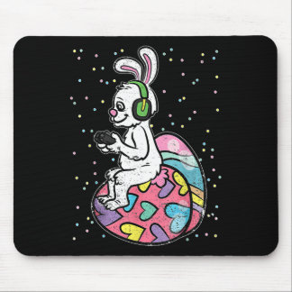 Easter Bunny Rabbit Video Game Player With Control Mouse Mat