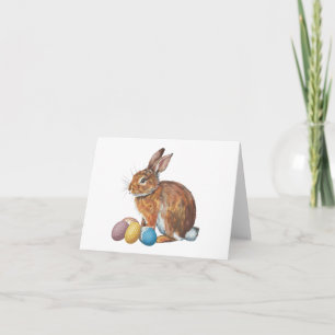 Easter Bunny Rabbit with Easter Eggs BLANK  Card