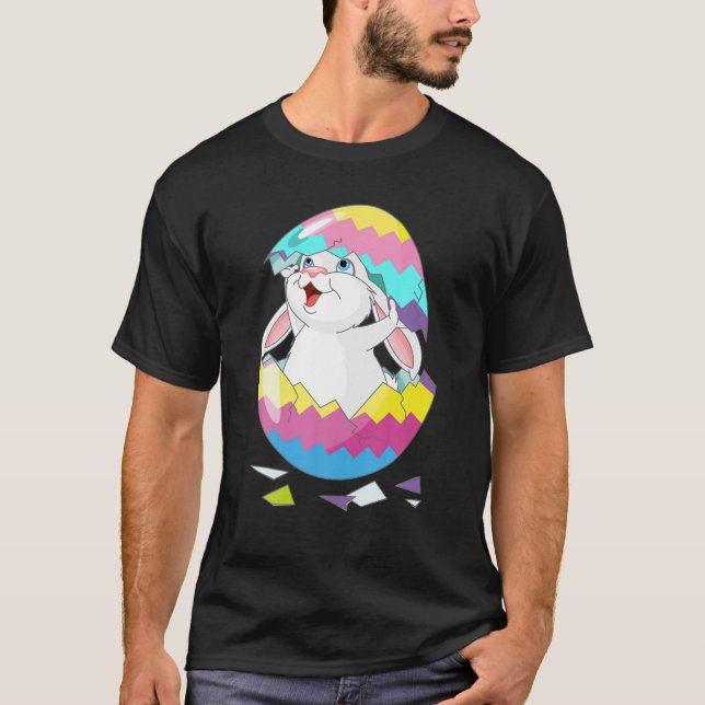 Easter Bunny Rabbits Hatchs From Eggs Funny T-Shirt (Front)