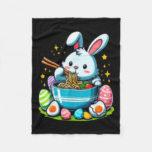 Easter Bunny Ramen Kawaii Japanese Noodle Women Ki Fleece Blanket