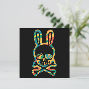 Easter Bunny Retro Tie Dye Bunny Skull Cross Bone