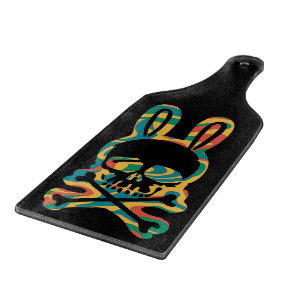Easter Bunny Retro Tie Dye Bunny Skull Cross Bone Cutting Board