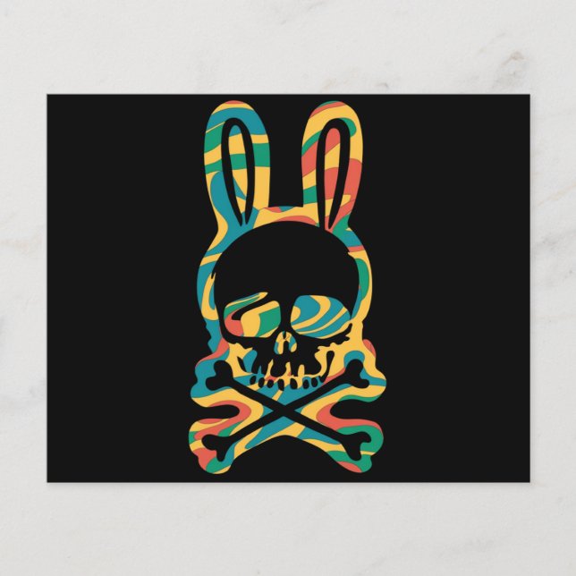 Easter Bunny Retro Tie Dye Bunny Skull Cross Bone Flyer (Front)