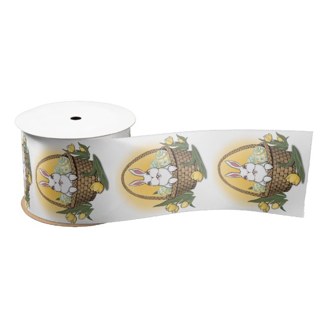 Easter Bunny Ribbon Paper Customised Easter Ribbon Satin Ribbon (Spool)