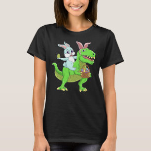 Easter Bunny Riding Dinosaur T Rex Easter Kids Boy T-Shirt