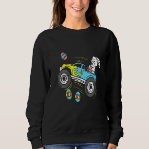 Easter Bunny Riding Monster Truck Cute Boys Kids T Sweatshirt