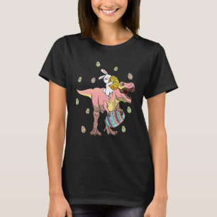 Easter Bunny Riding Rex Dinosaur Funny Eggs Boys G T-Shirt