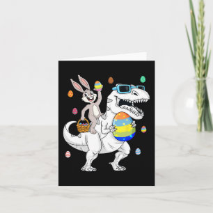 Easter Bunny Riding T Rex Dinosaur Fun Eggs Boys G Card
