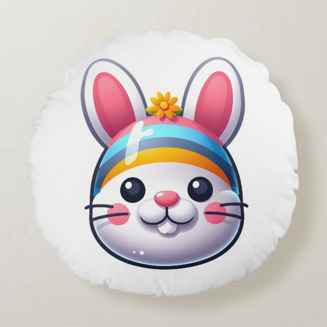 Easter Bunny Round Cushion (Front)