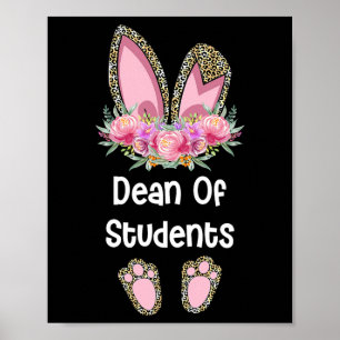 Easter Bunny School Rabbit Team, Leopard Dean Of S Poster