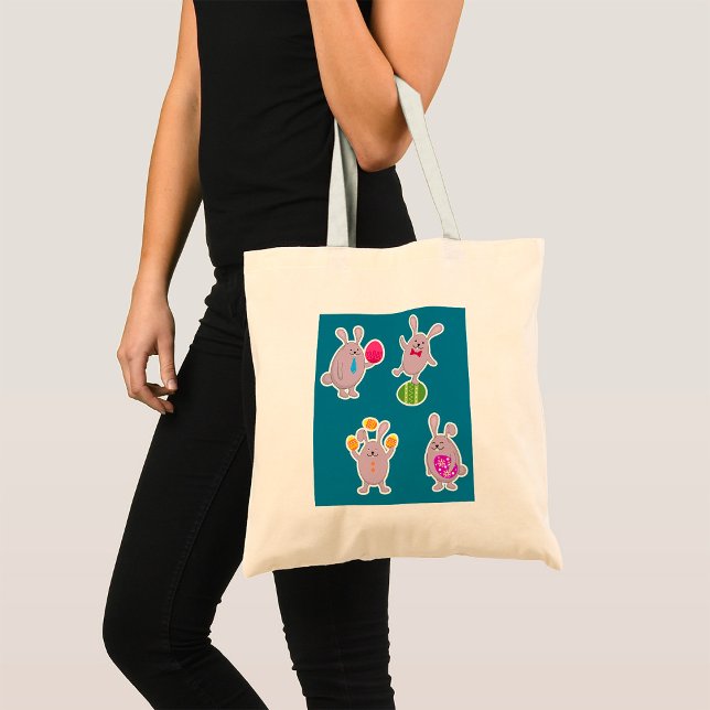 Easter Bunny Set with Colourful Eggs Tote Bag (Creator Uploaded)