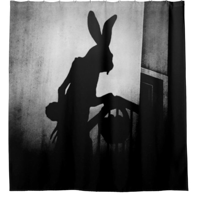 Easter Bunny Shadow Scene Shower Curtain (Front)