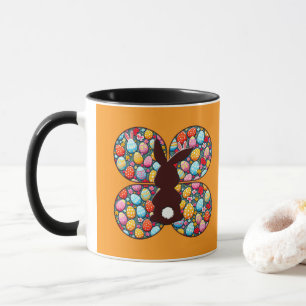 Easter Bunny Silhouette – Colorful Egg - caneca Mug