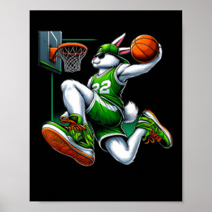 Easter Bunny Sketll Funny Easter Sketll Boys Kids  Poster