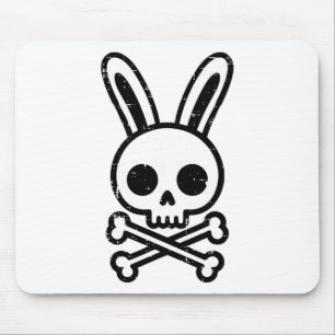 Easter Bunny Skull Cross Bones Rabbit Goth Men Boy Mouse Mat