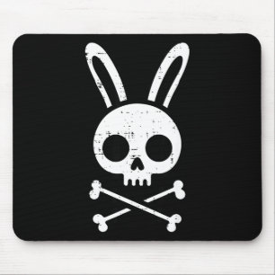 Easter Bunny Skull Cross Bones Rabbit Goth Men Boy Mouse Mat