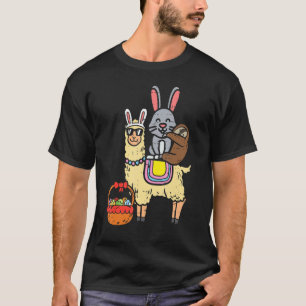 Easter Bunny Sloth On Llama Eggs Cute Alpaca Boys  T-Shirt