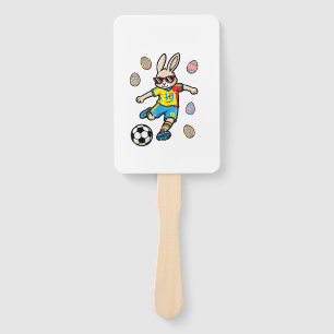Easter Bunny Soccer Kick Rabbit Football Boys Kids Hand Fan